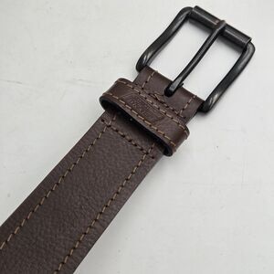Dickies Genuine Leather Belt Size 34 - 38 Brown Brass Buckle Workwear Classic